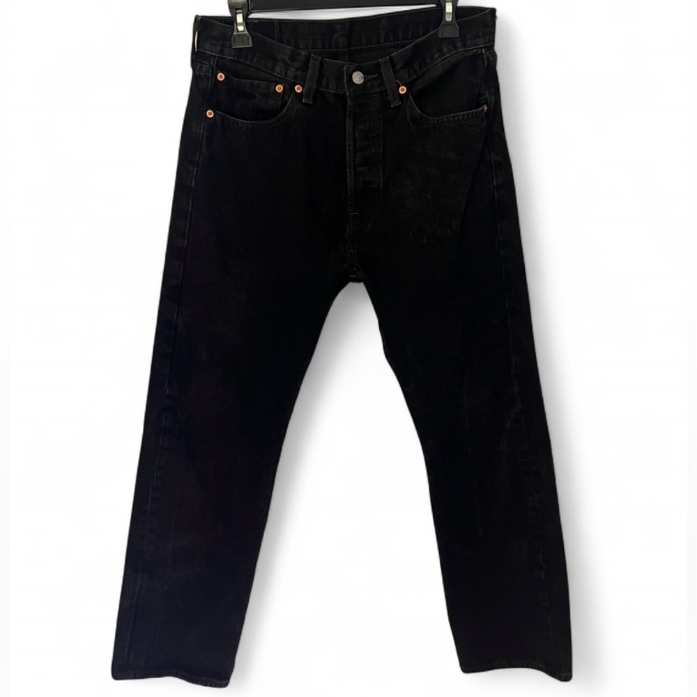VTG Levi’s 501 Black Button Fly High Waist Straight Leg Jeans Women’s Sz 32x30
